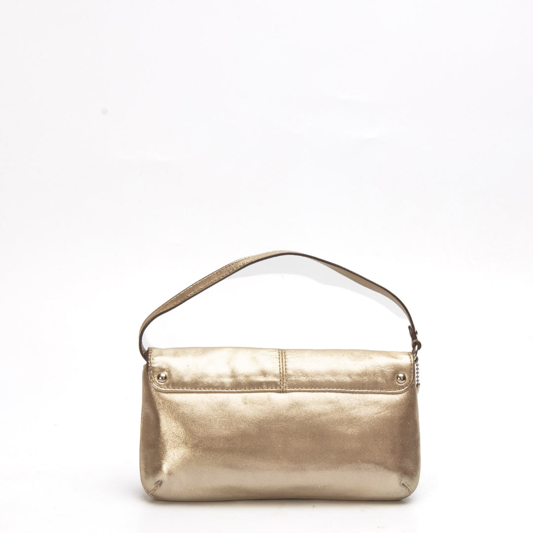 Coach Ashley Metallic Gold Pochette Bag