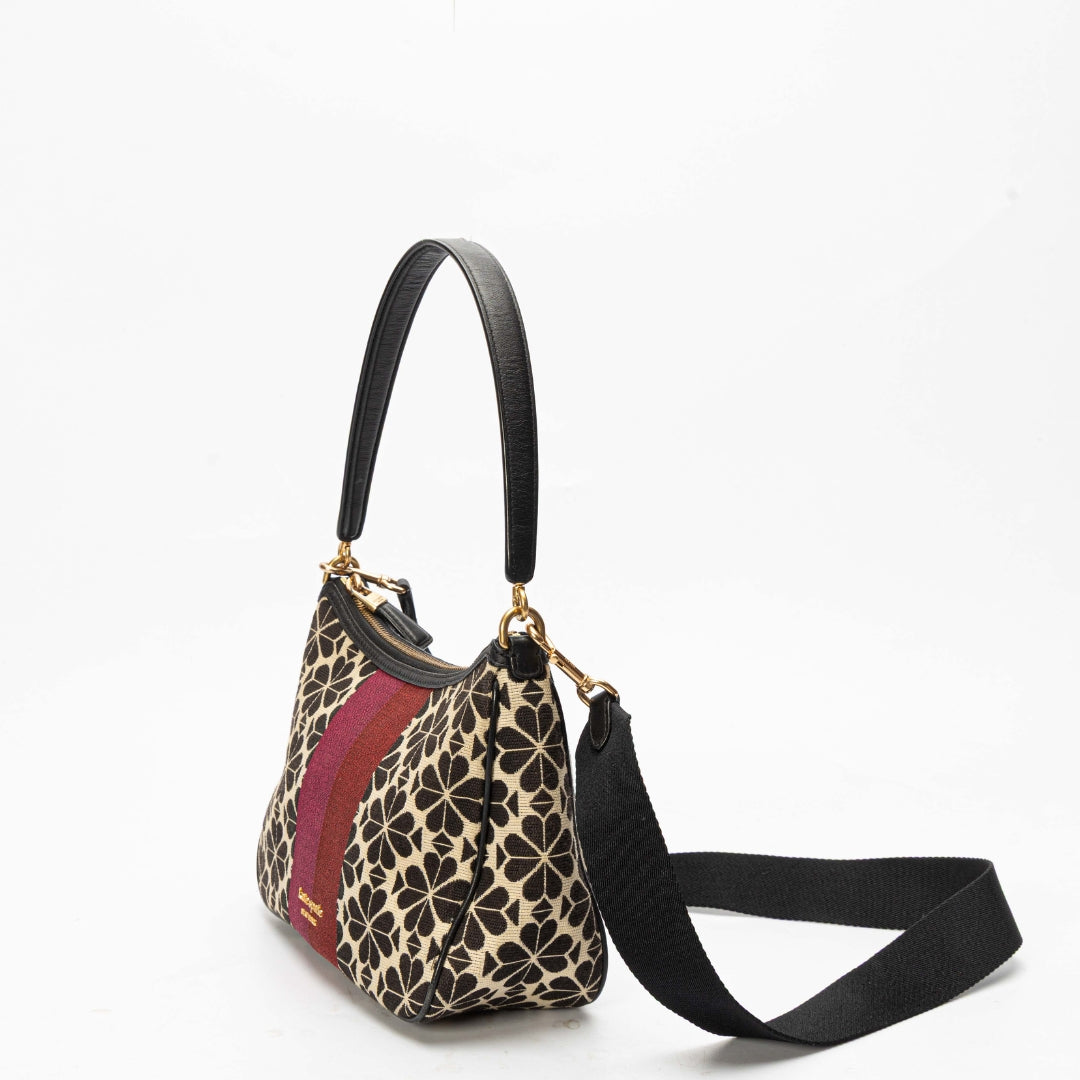 Kate Spade Flower Jacquard Stripe Convertible Shoulder Bag