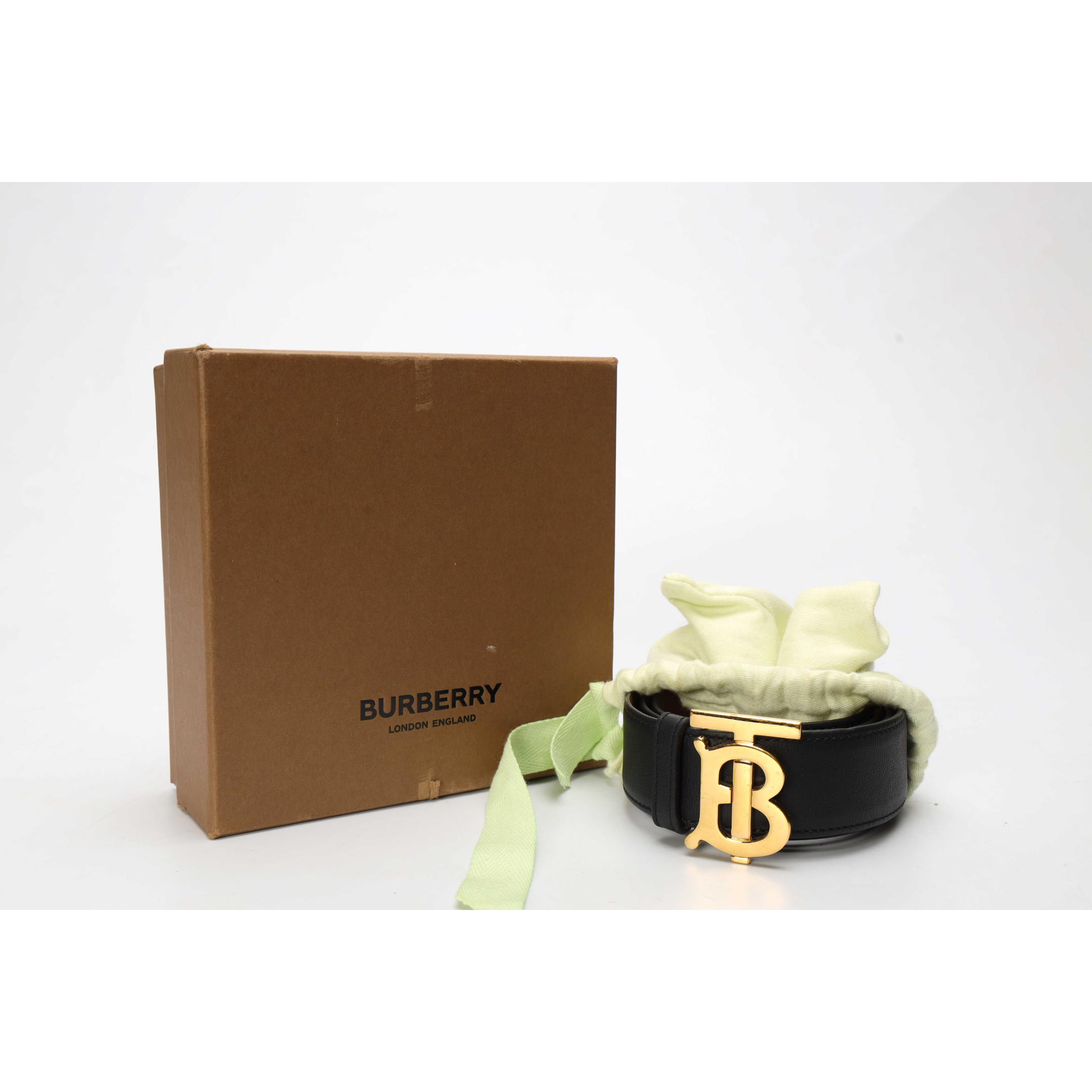 Burberry Thin Leather Reversible TB Belt
