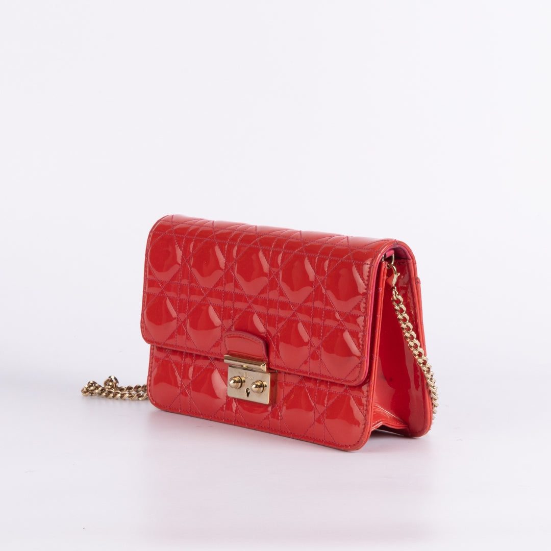 Miss Dior Promenade Cannage Quilt Patent Crossbody Bag