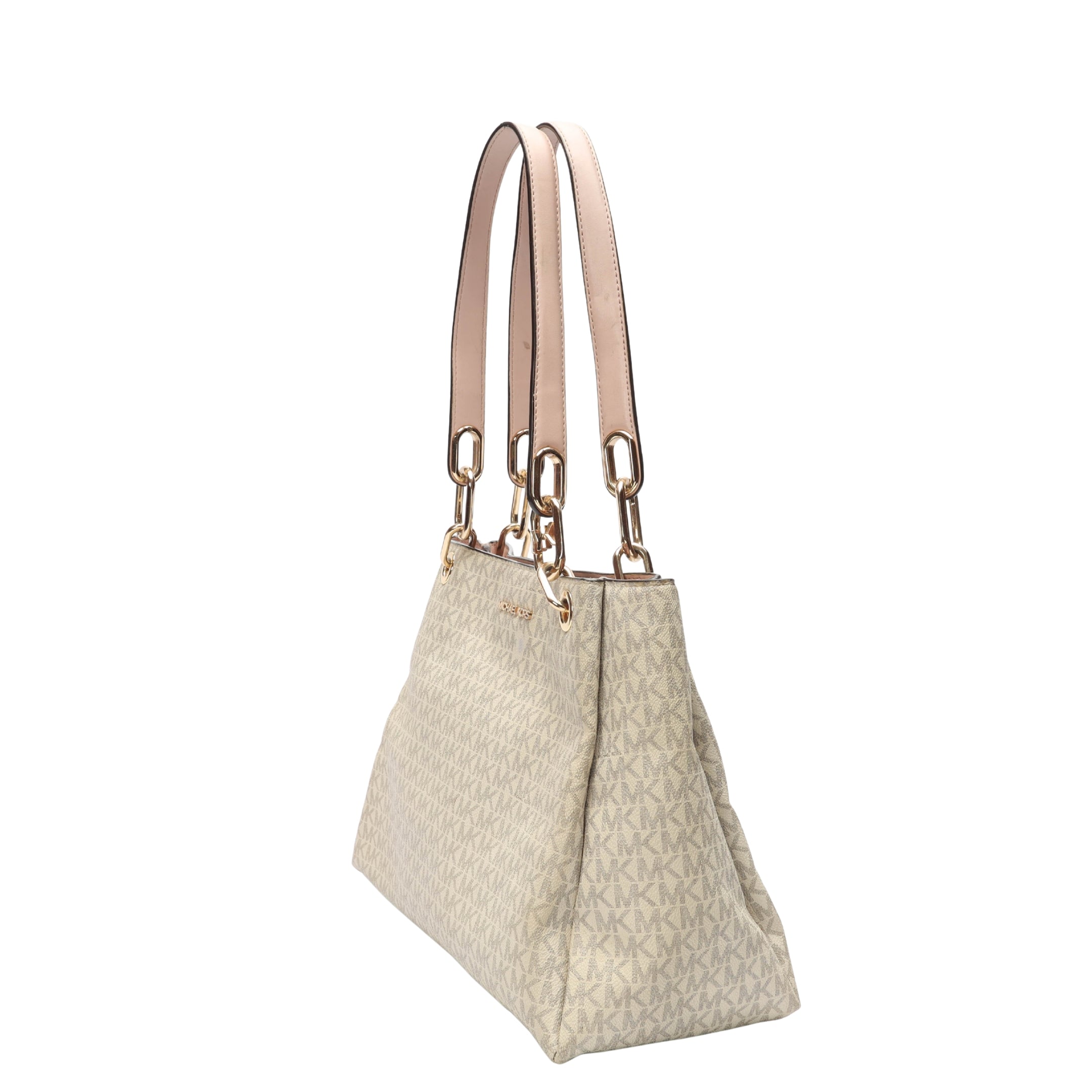 Michael Kors Trisha Vanilla Large Logo Shoulder Bag