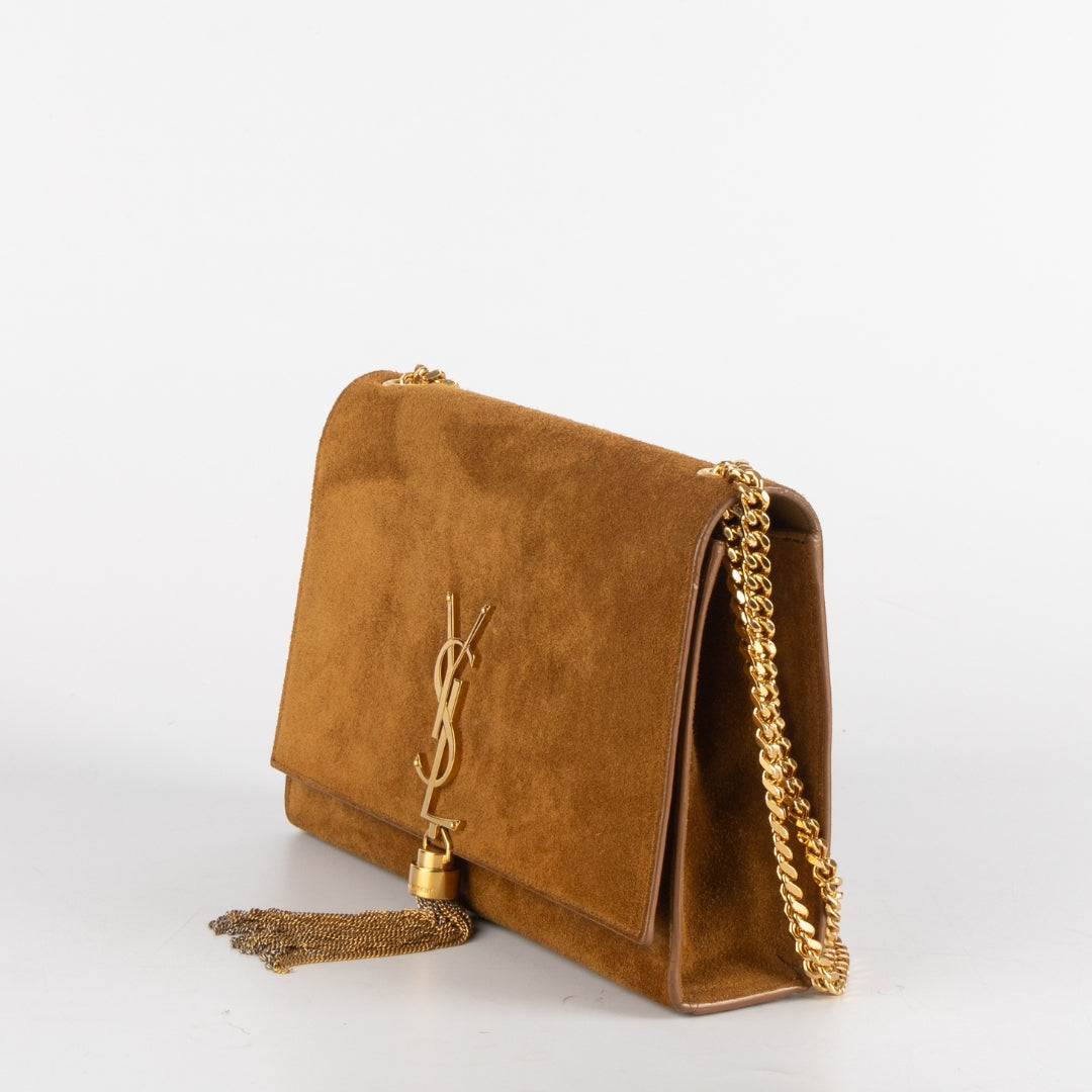 Saint Laurent Kate Suede Tassel Shoulder Bag