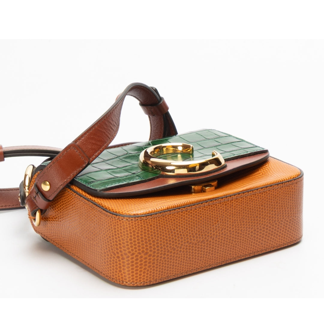 Chloe Croc Embossed Mini C Crossbody Bag
