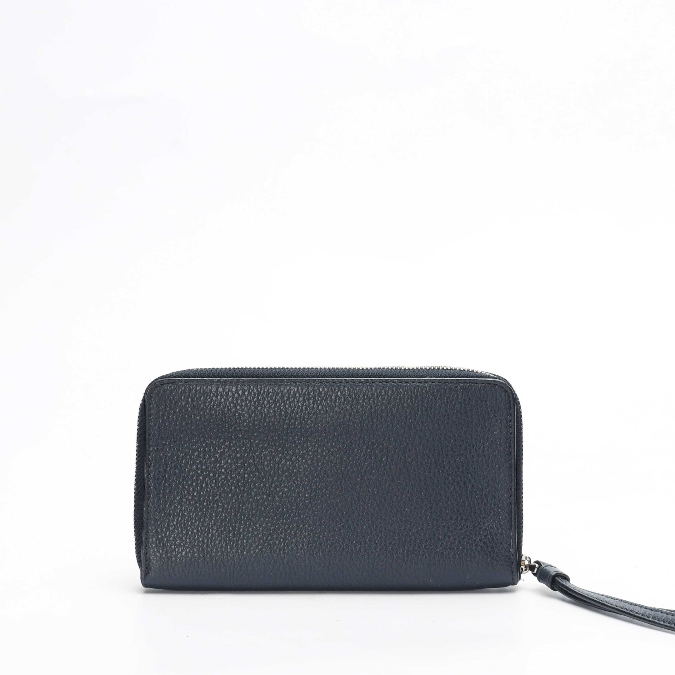 Coach Navy Horse and Carriage Zip Wallet