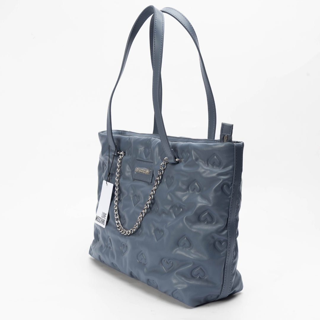 Love Moschino Heart Quilted Faux Leather Tote Bag