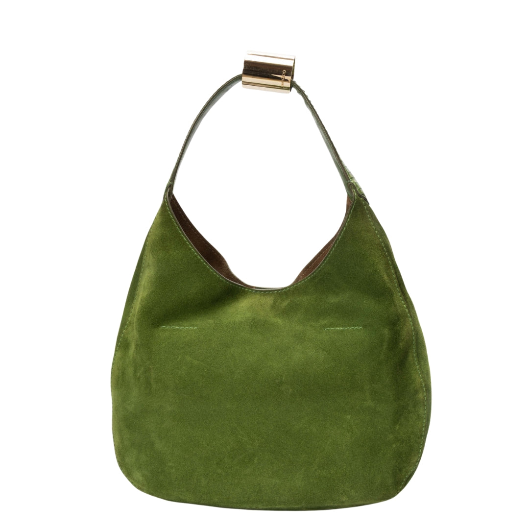 Jimmy Choo Green Suede Stevie Hobo Bag