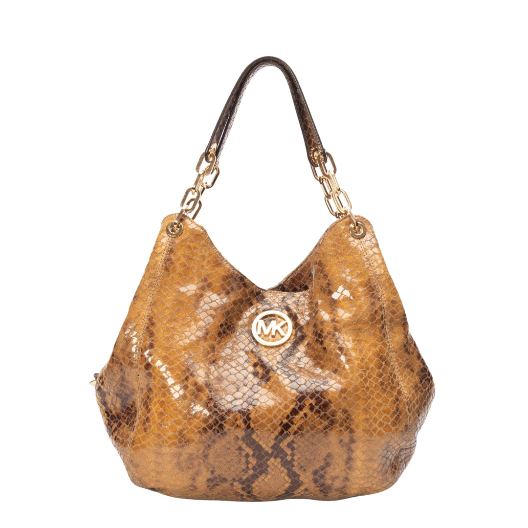Michael Kors Lillie Snake Embossed Shoulder Bag
