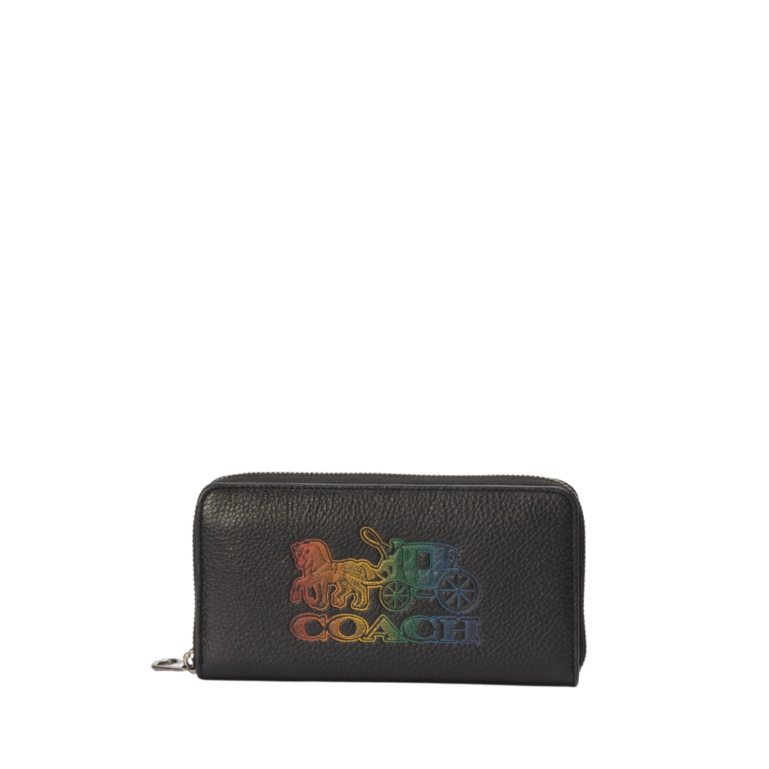 Coach Rainbow Logo Medium Zip Around Wallet