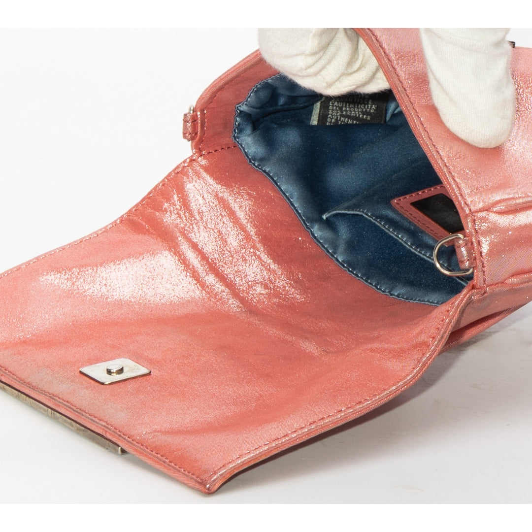 Fendi Pink Metallic Mia Pochette Bag