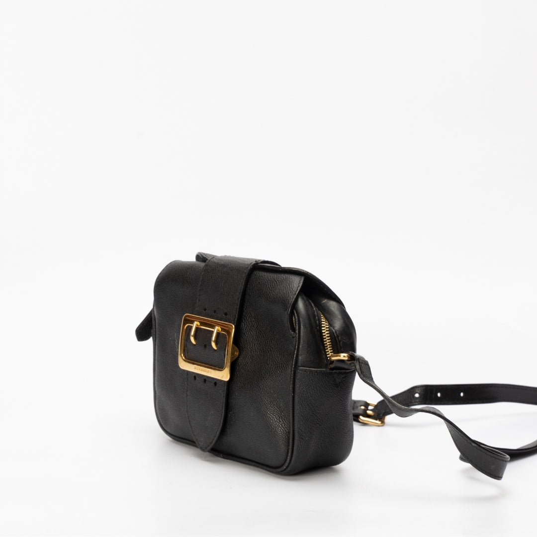 Burberry Black Leather Small Medley Buckle Crossbody Bag