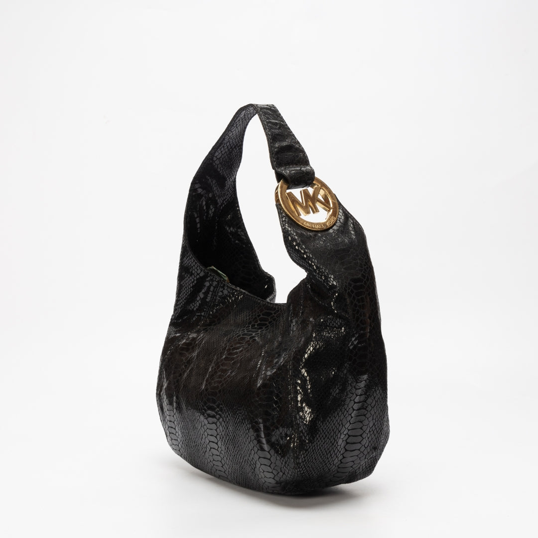 Michael Kors Fulton Python Embossed Hobo Bag