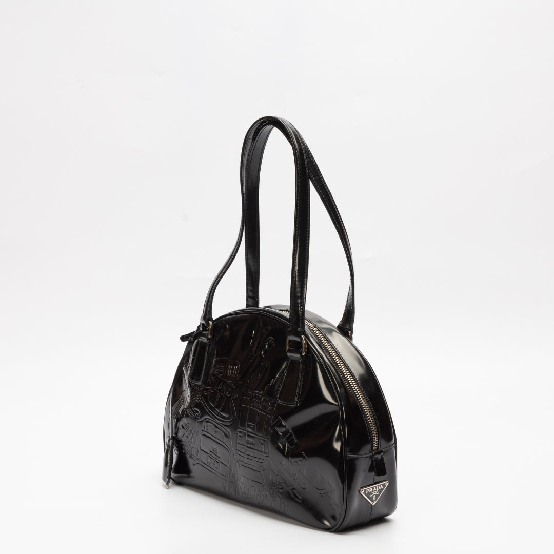 Prada Black Calfskin Shoulder Bag