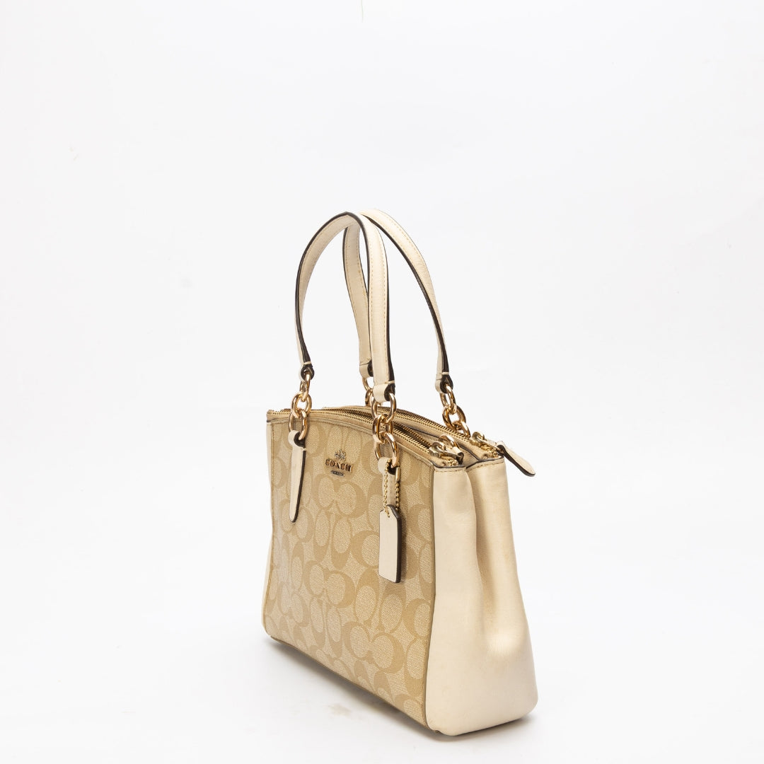 Coach Beige Christie Carryall Convertible Satchel