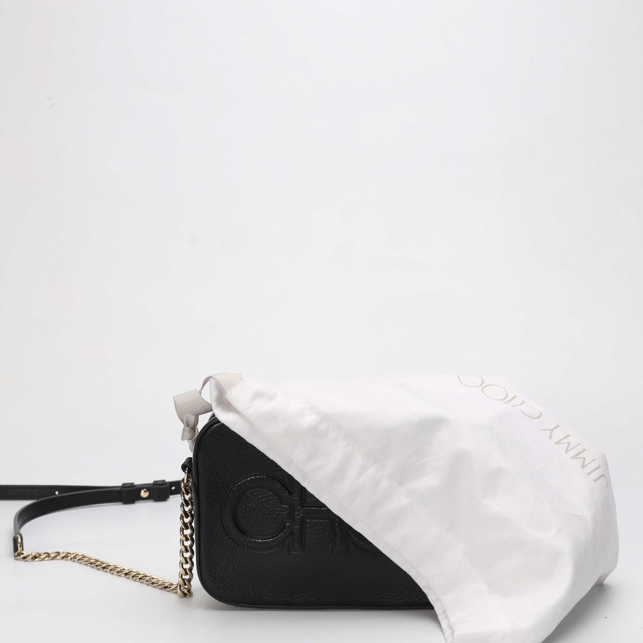 Jimmy Choo Balti Embossed Black Camera Bag