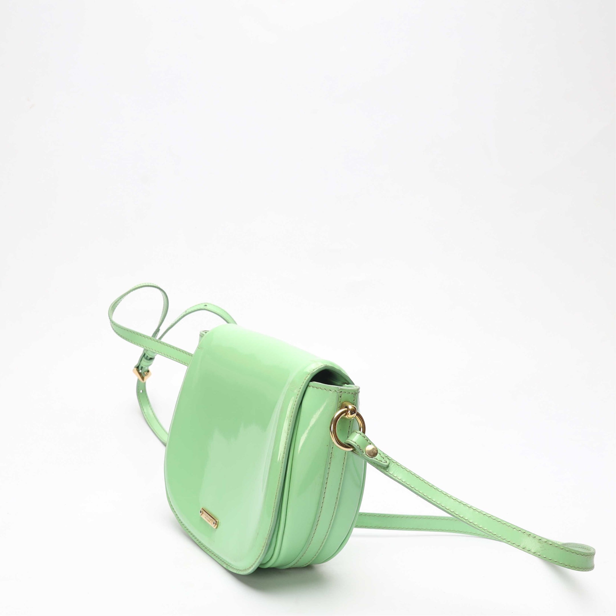 Burberry Green Patent Leather Crossbody Bag