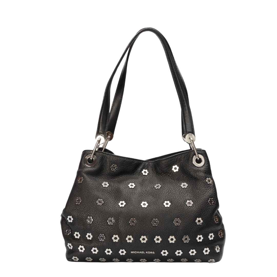 Michael Kors Raven Floral Studded Shoulder Bag