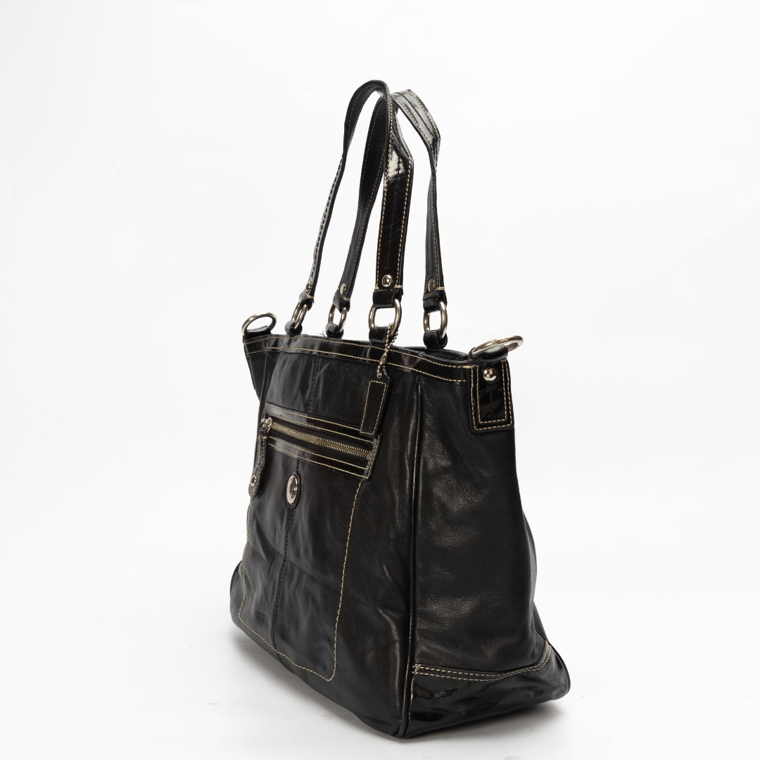 Coach Black Laura North South Tote