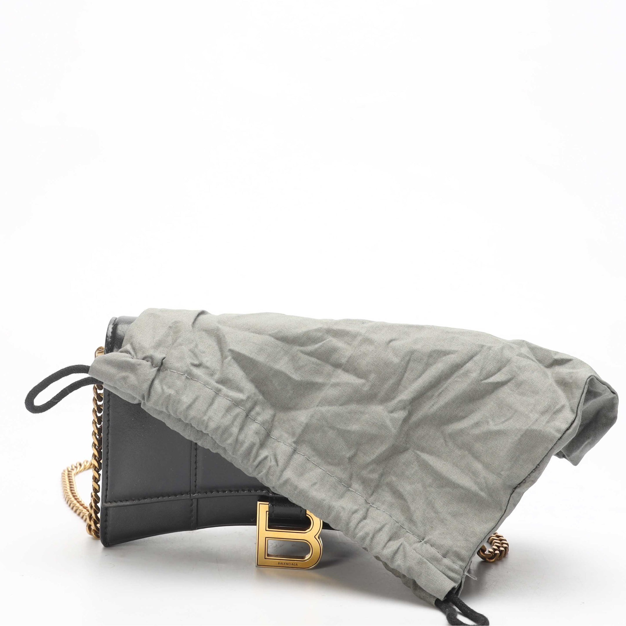 Balenciaga Black Hourglass Chain Crossbody Bag