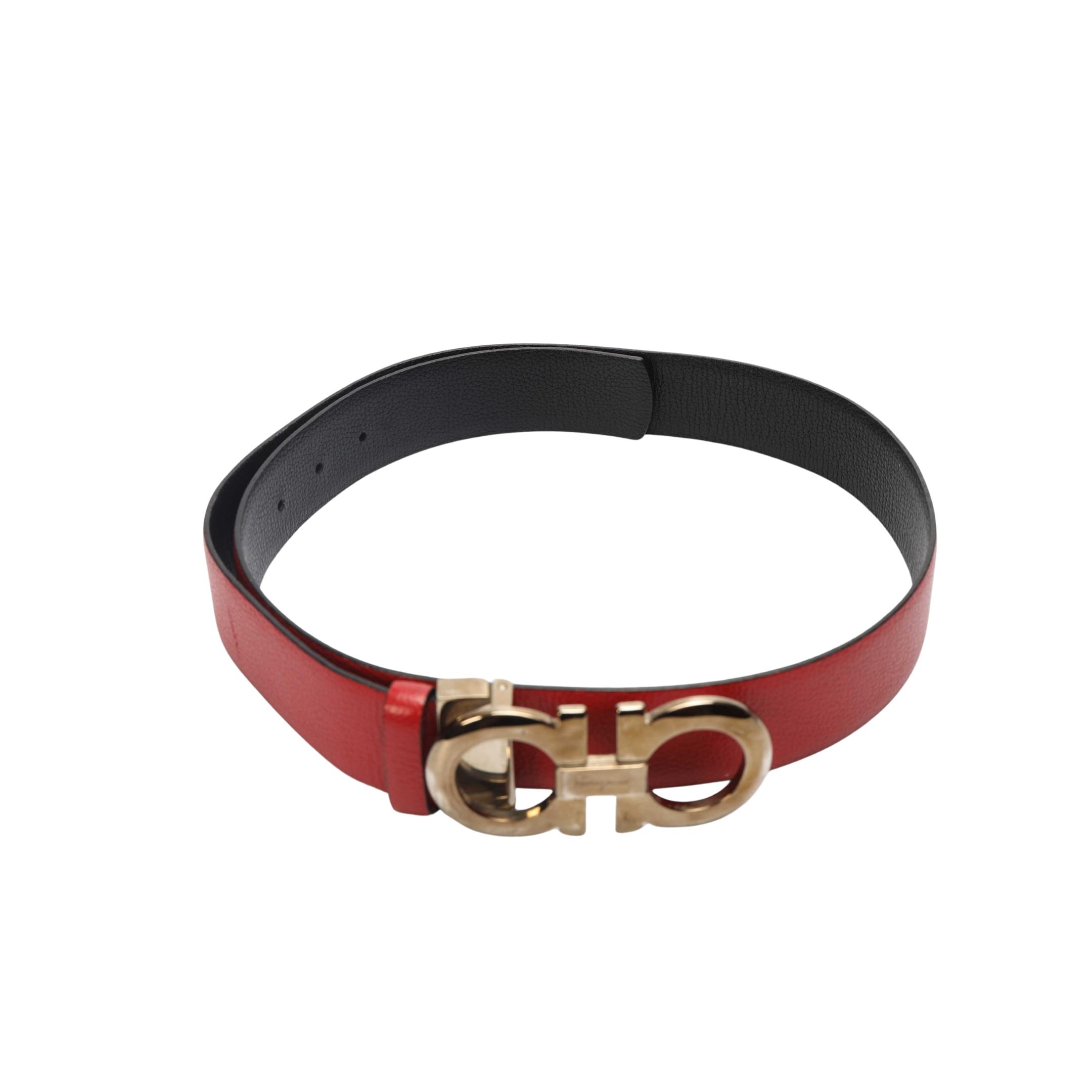 Ferragamo Red Gancini Belt