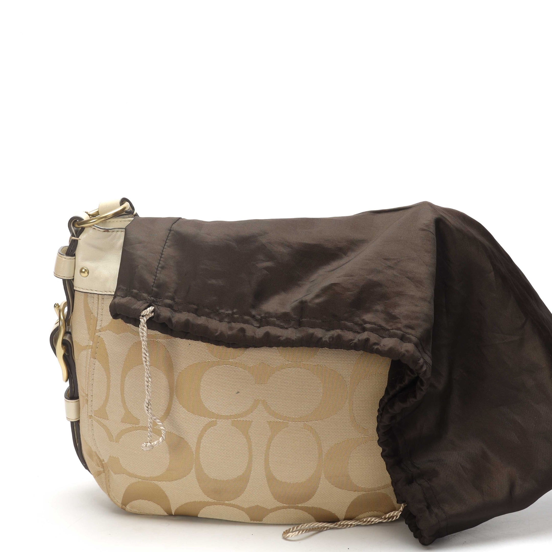 Coach Beige Canvas Zoe Hobo Bag