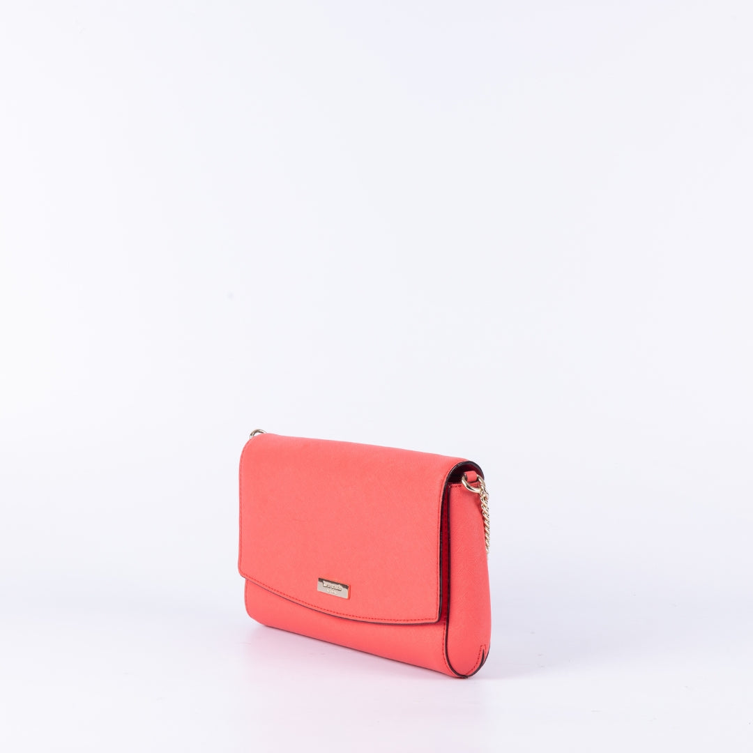 Kate Spade Coral Pink Leather Laurel Way Crossbody Bag