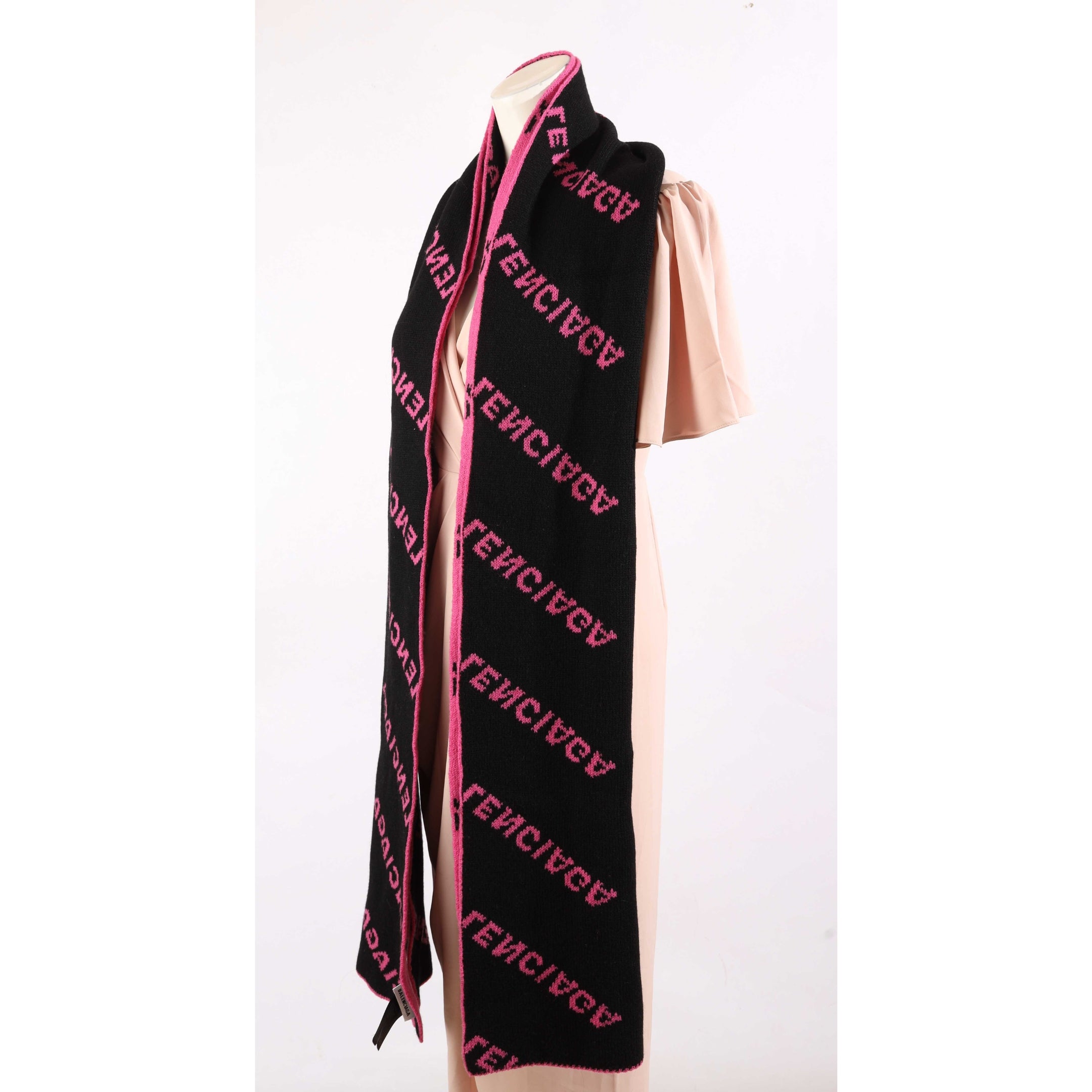 Balenciaga Allover Logo Knit Scarf