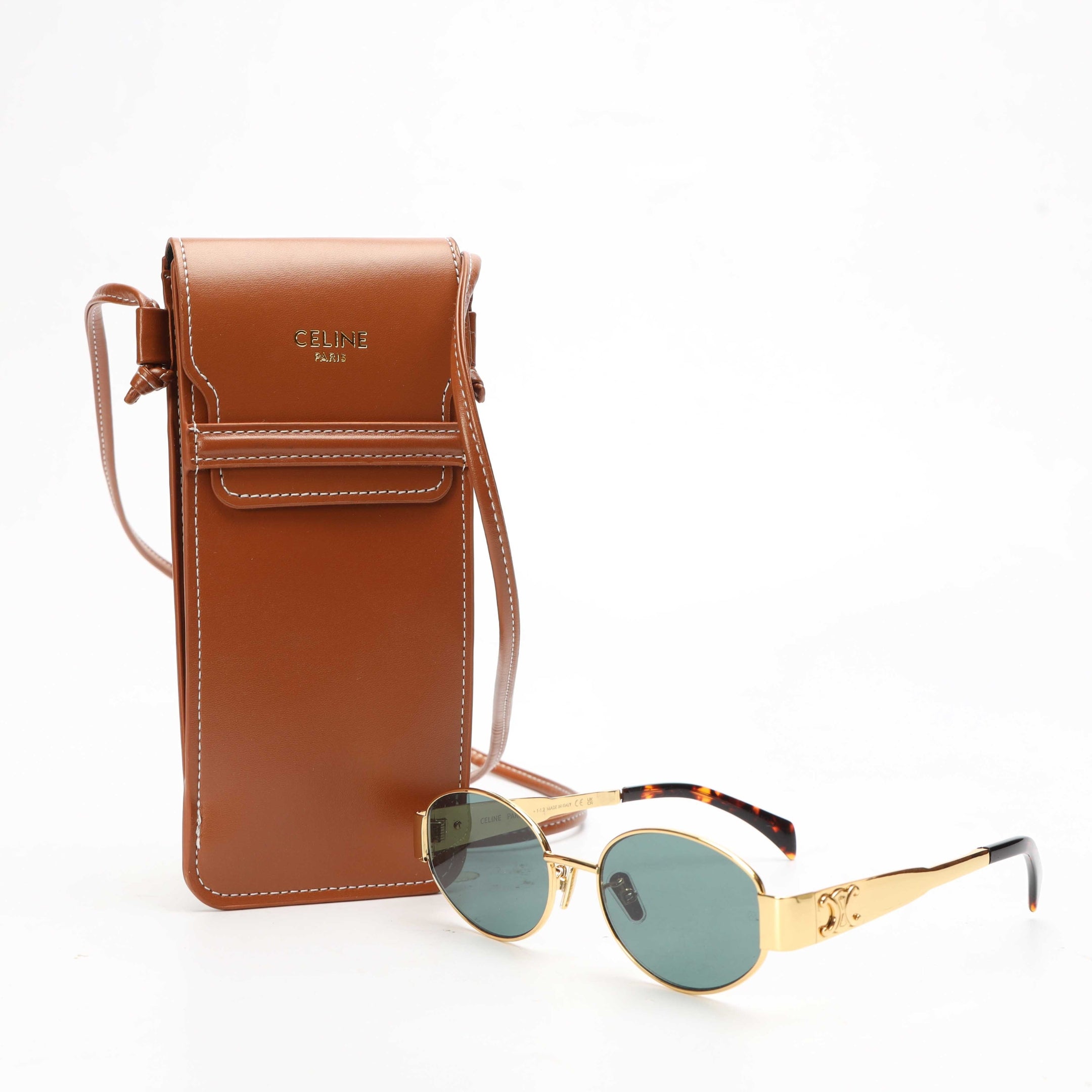 Celine Triomphe Metal Oval Sunglasses