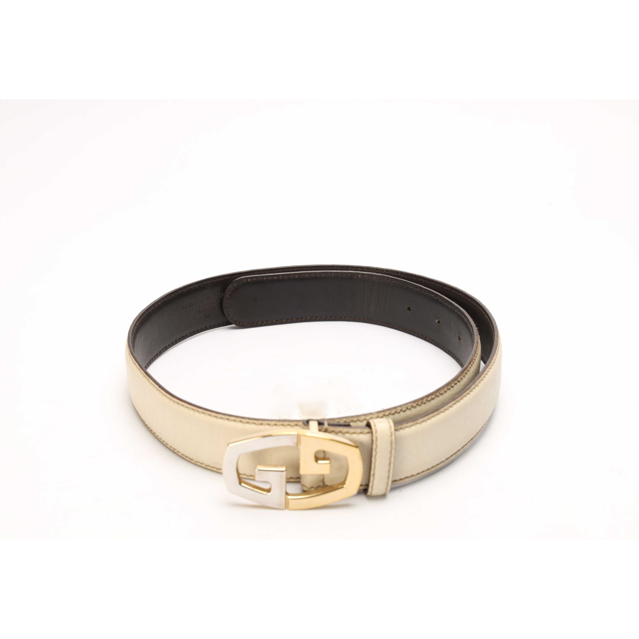 Gucci White Double G Buckle Belt