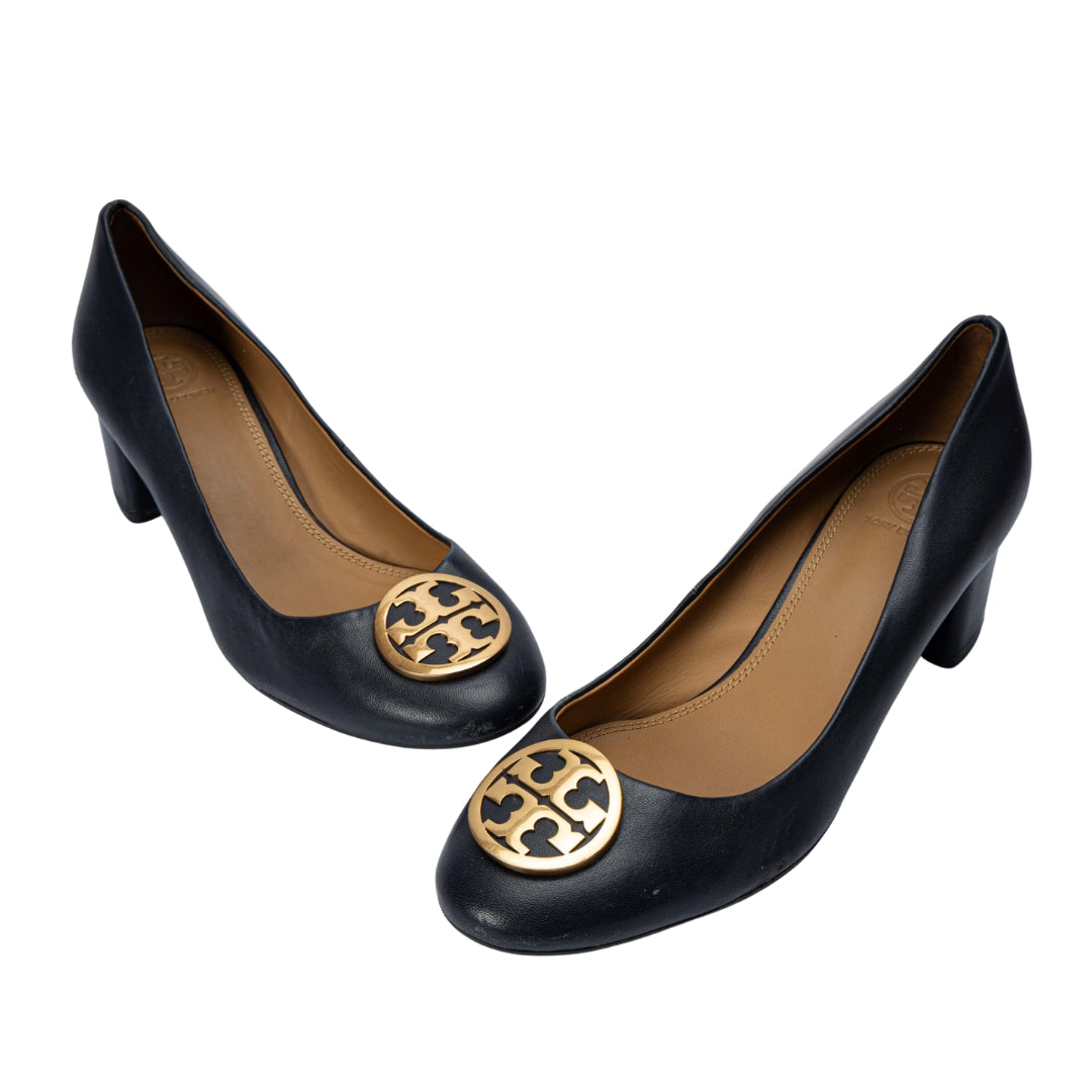 Tory Burch Black Logo Pumps