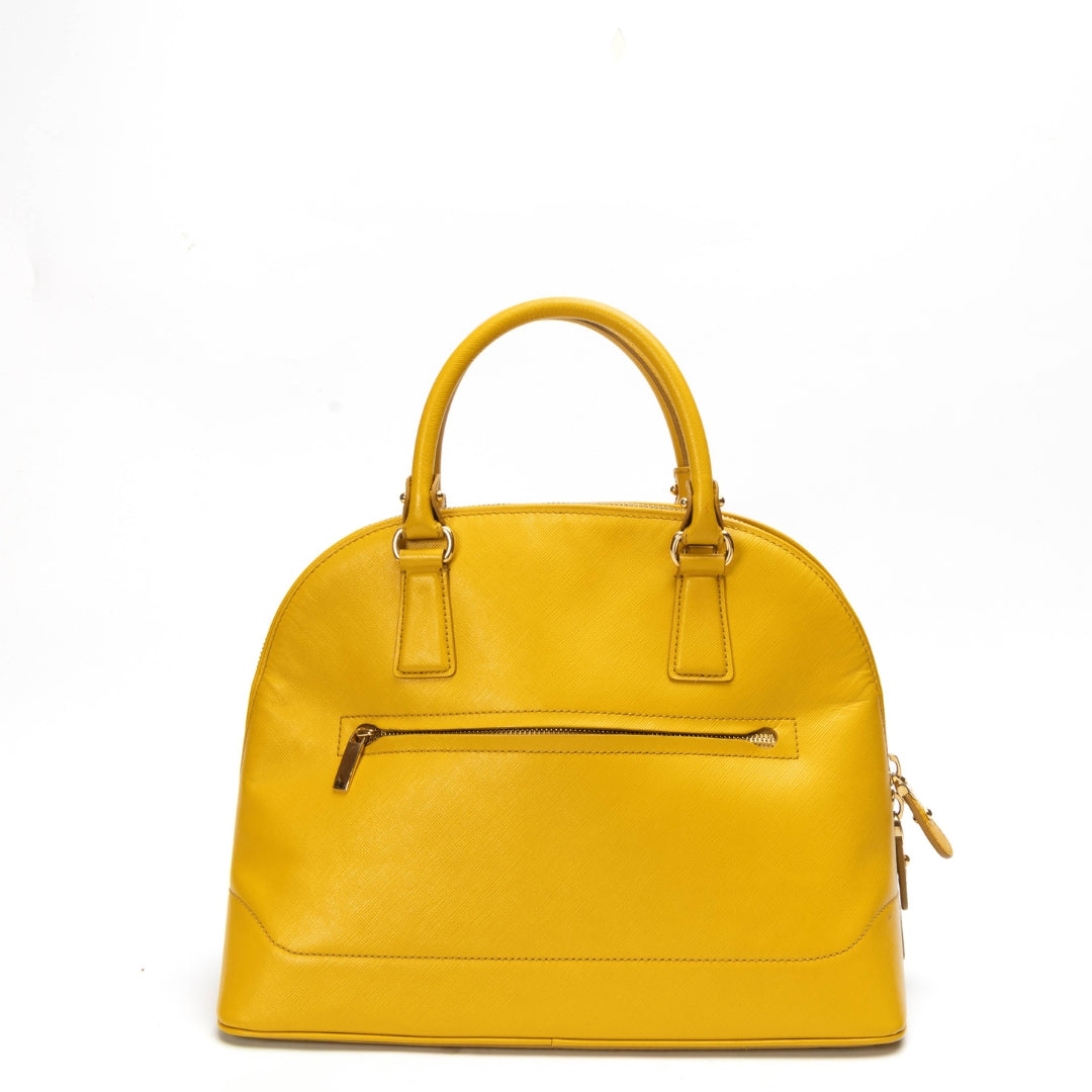 Salvatore Ferragamo Yellow Darina Convertible Satchel