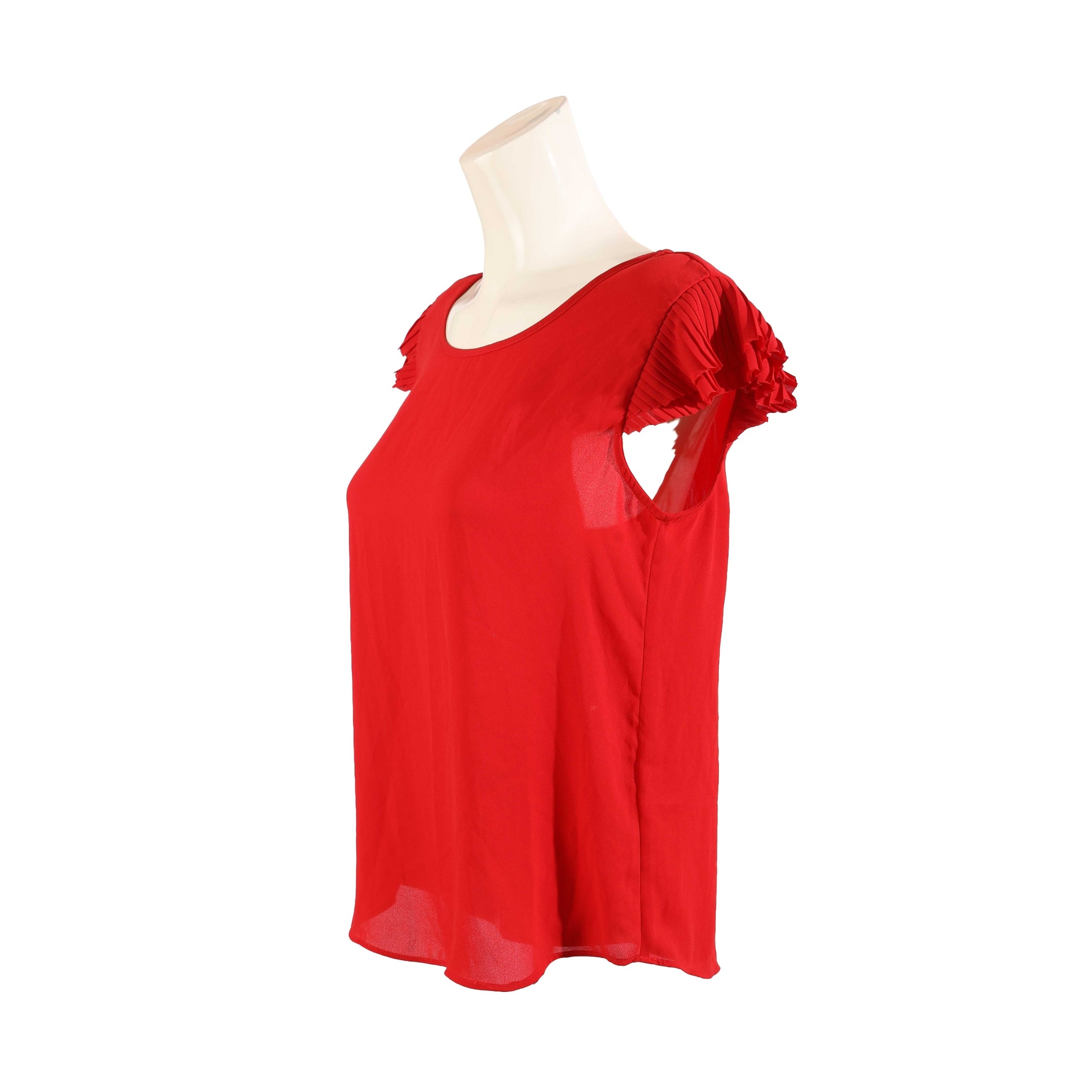 Banana Republic Red Ruffled Sleeve Top
