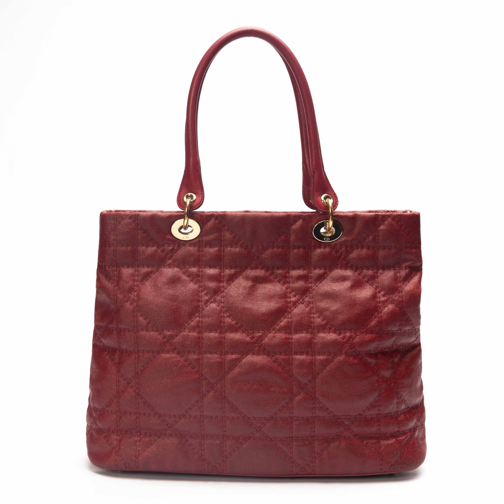 Dior Red Cannage Leather Soft Lady Dior Tote