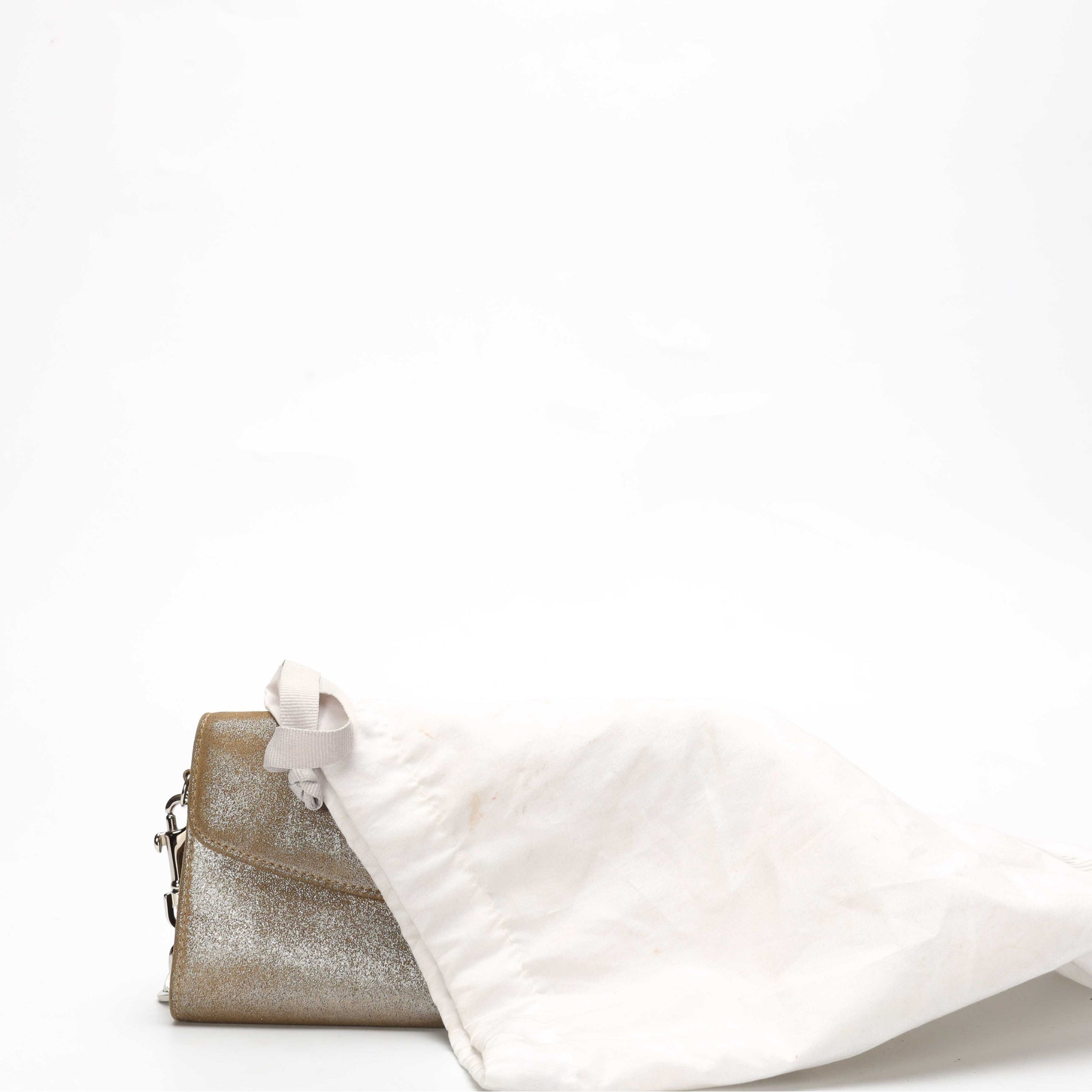 Jimmy Choo Beige Crystal Chain CLutch