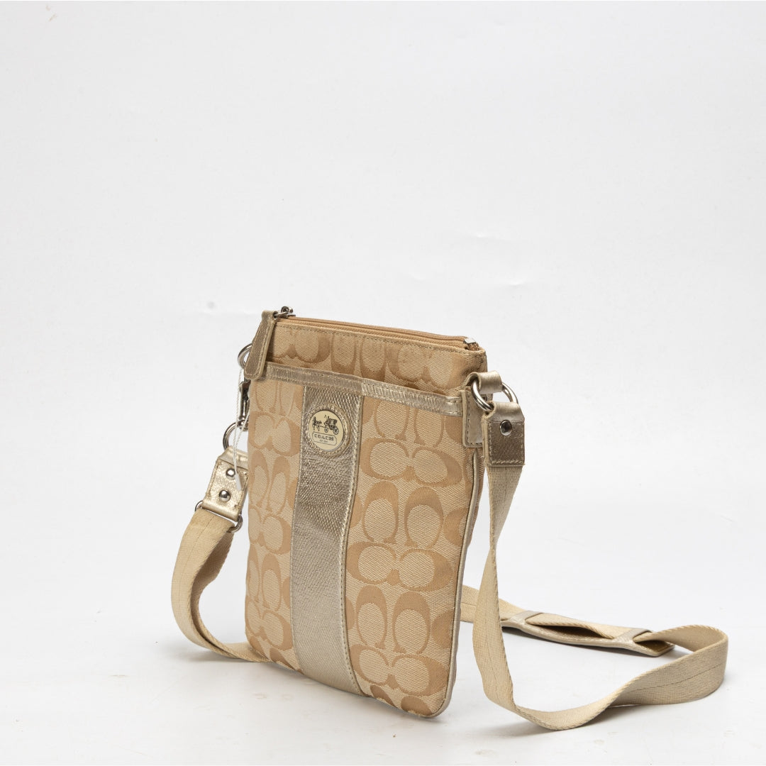 Coach Signature Canvas File Crossbody Bag