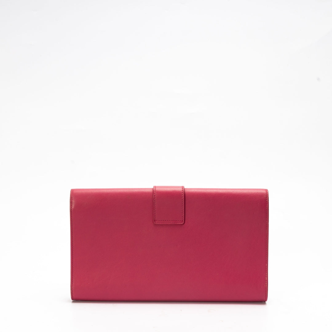 Saint Laurent Pink Leather Y-Ligne Clutch