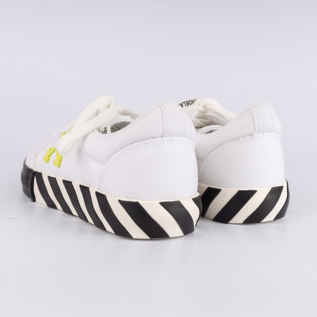 Off-White White Canvas Vulcanized Low Top Sneakers