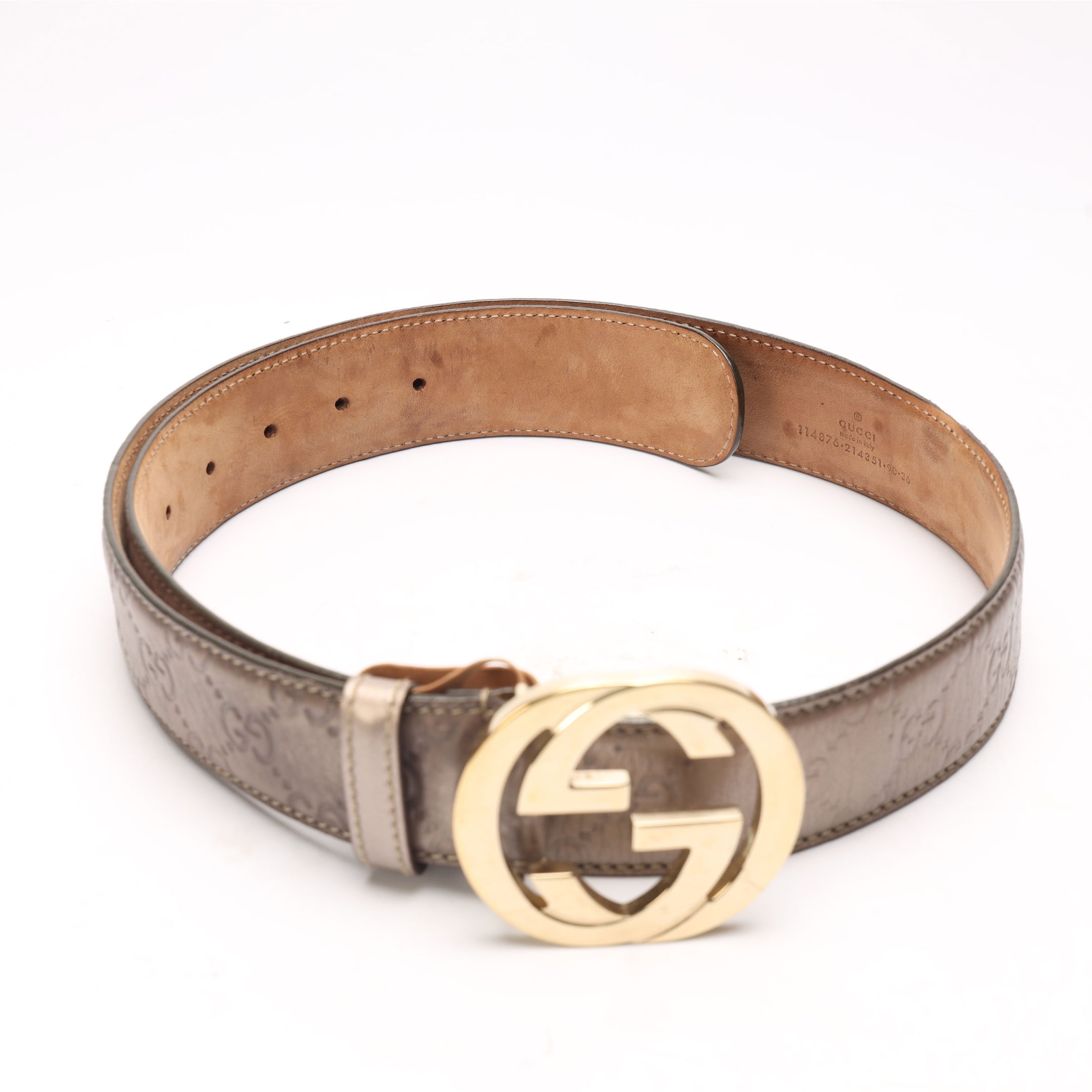Gucci Metallic Interlocking G Buckle Belt