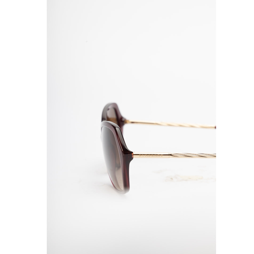 Burberry Maroon Gradient Oversized Sunglasses