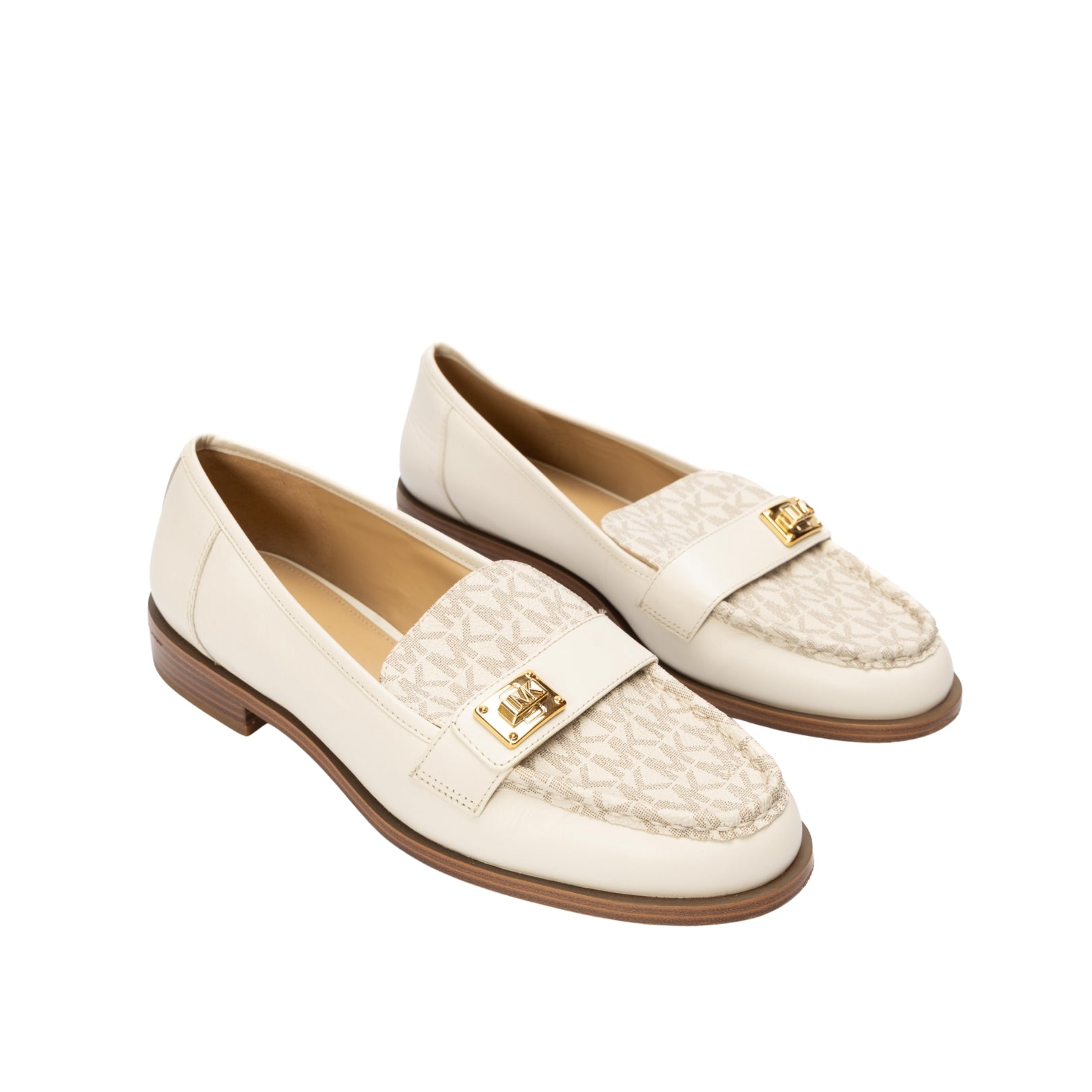 Michael Kors White Mandy Logo Moccasin Loafer