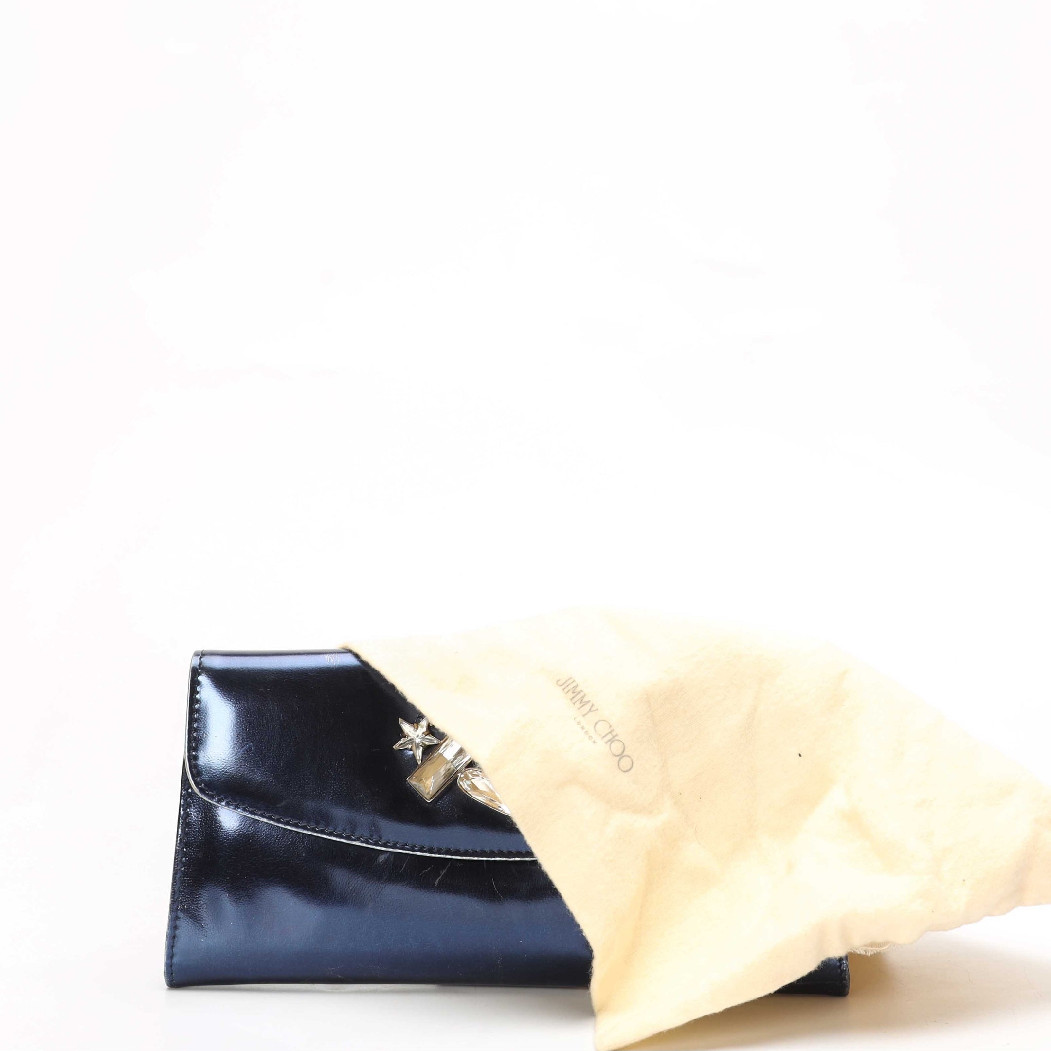 Jimmy Choo Navy Blue Crystal Star Clutch