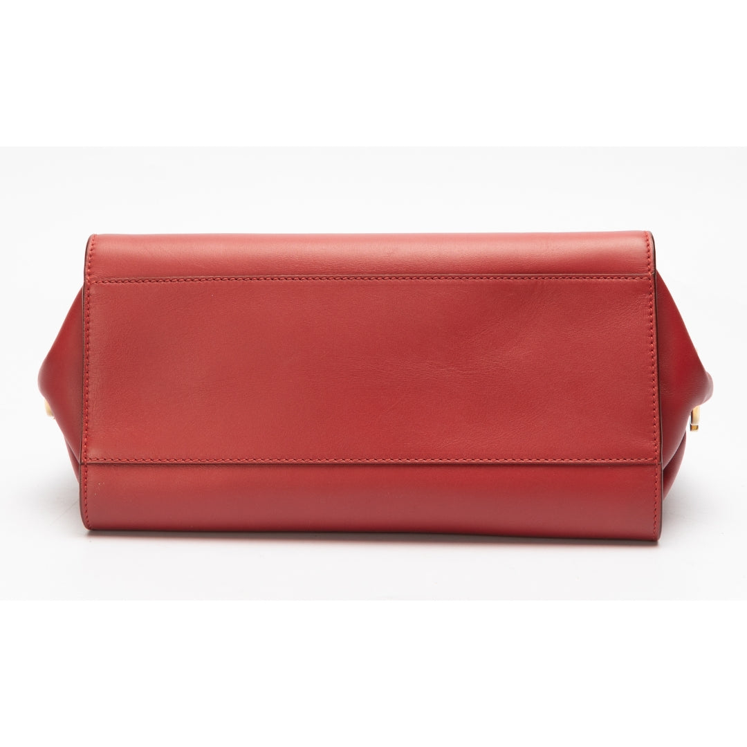 Salvatore Ferragamo Red Leather Sofia Top Handle Bag