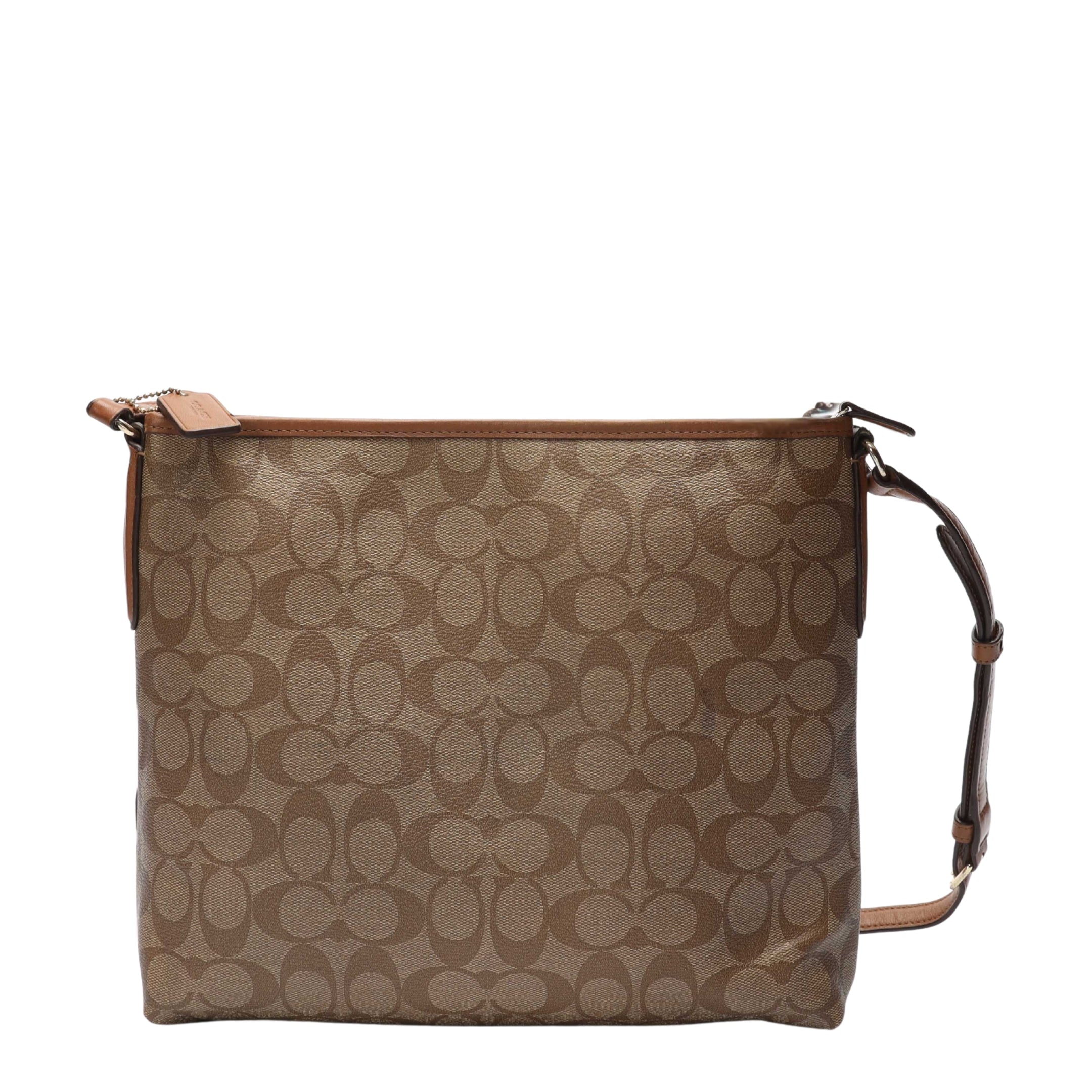 Coach Brown Logo Varsity Stripe Crossbody Bag