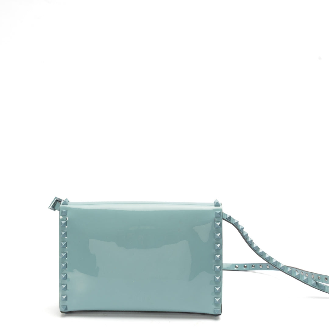 Valentino Blue Rockstud Flap Crossbody Bag