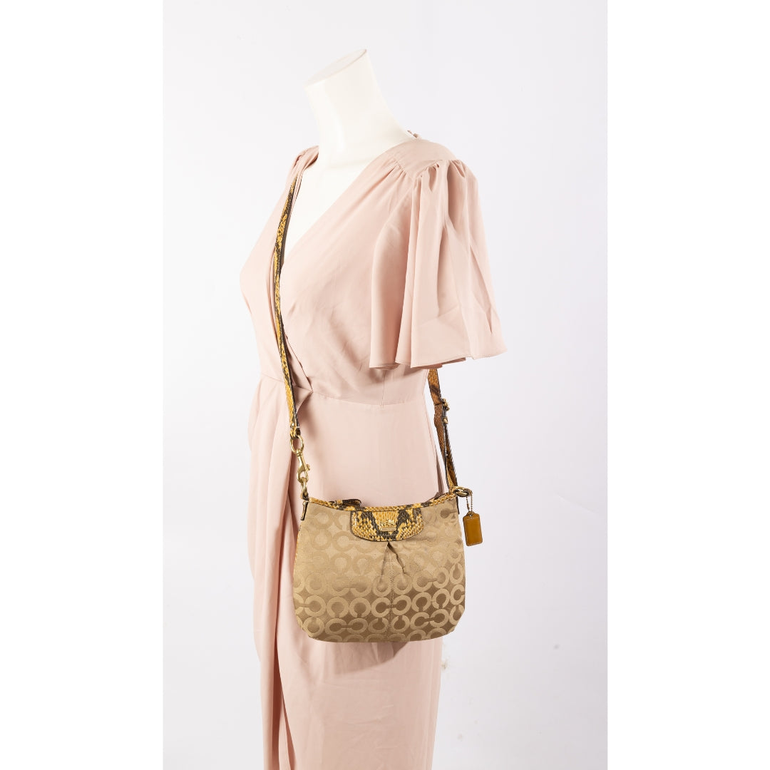 Coach Tan Signature Canvas Shoulder Bag