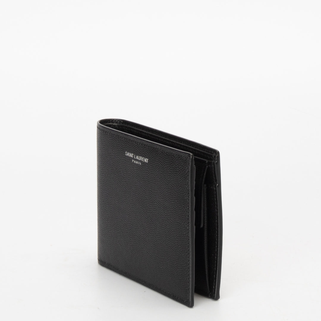 Saint Laurent East/West in Grain de Poudre Leather Wallet