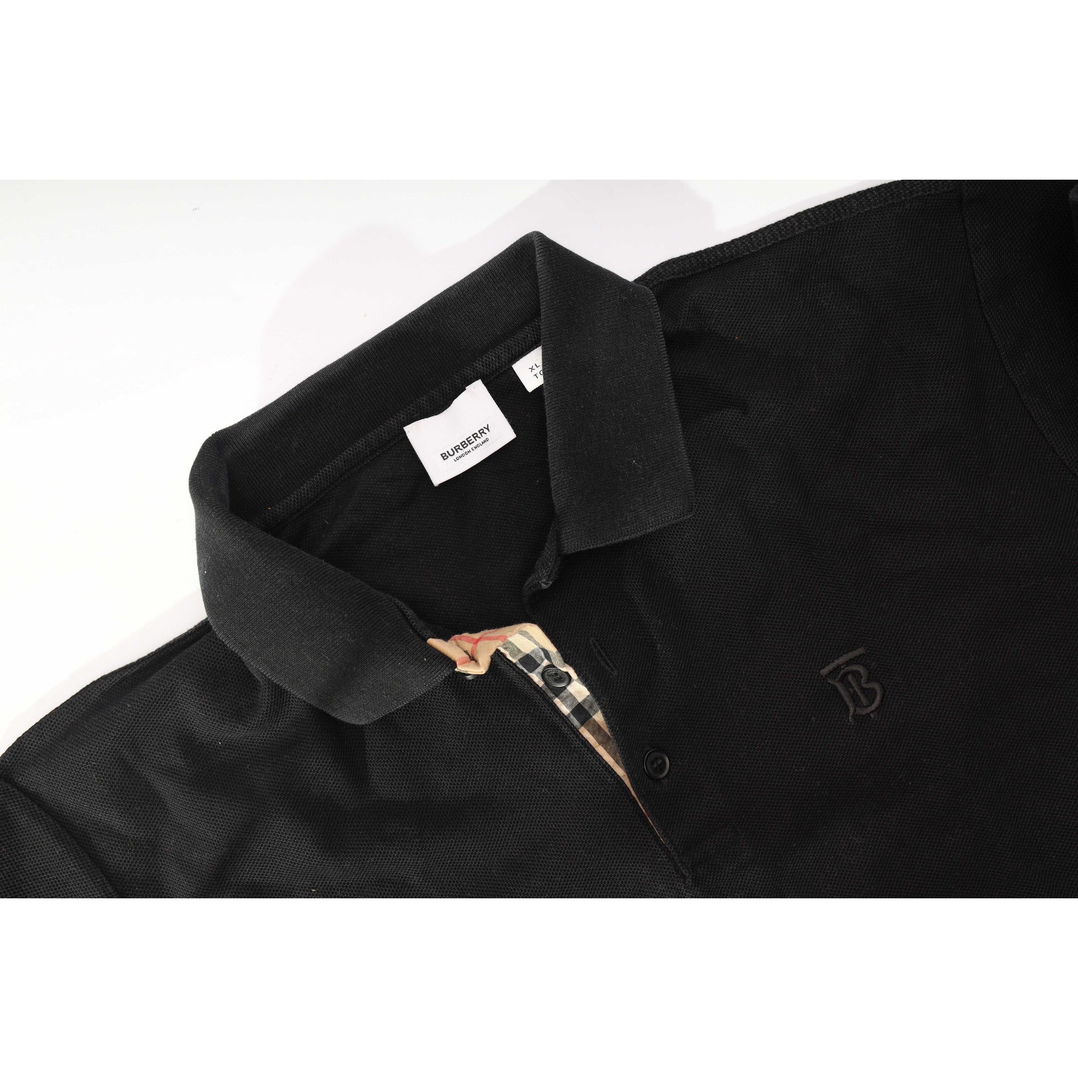 Burberry Black Check Polo T-Shirt