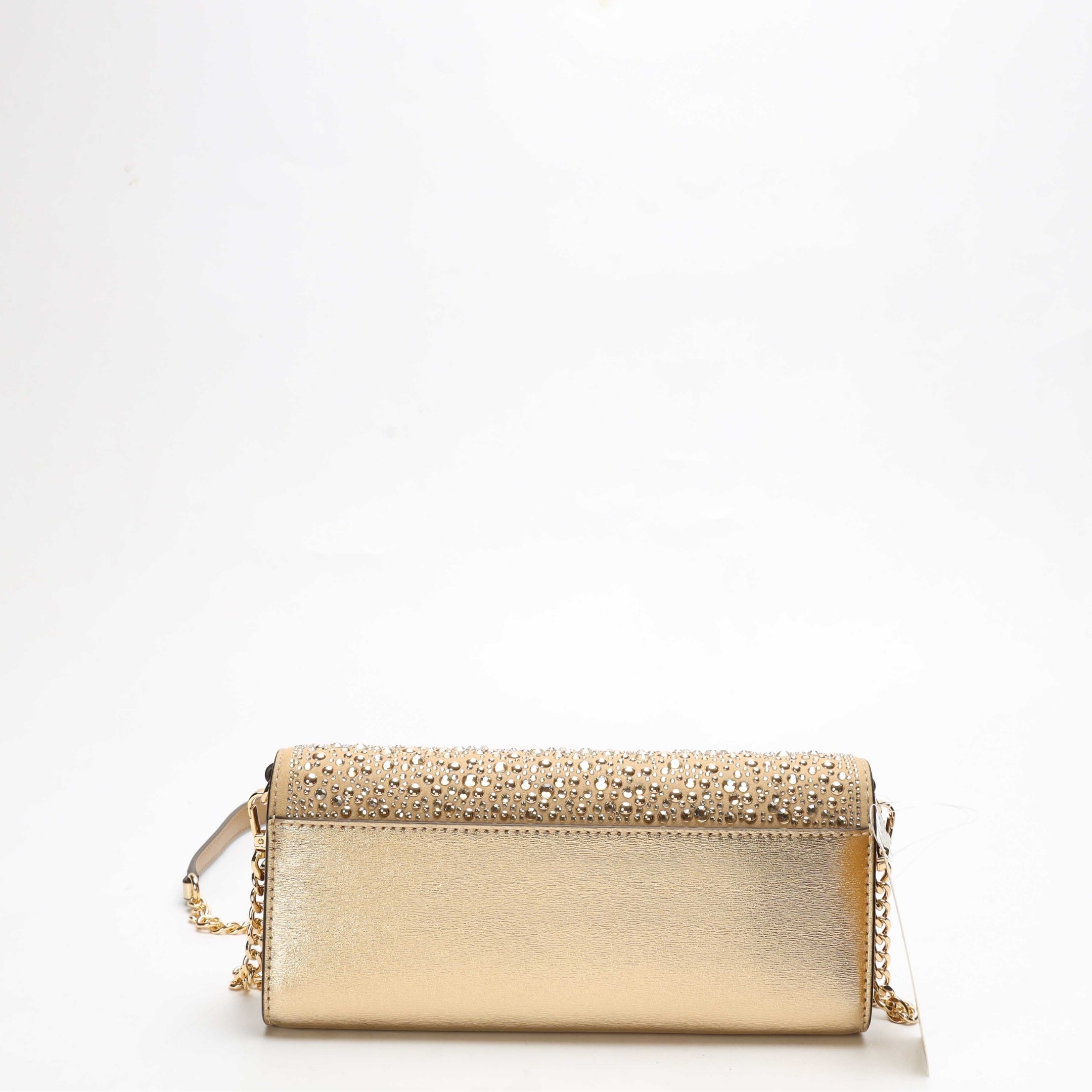 Michael Kors Jet Set Golden Metallic Clutch Crossbody Bag