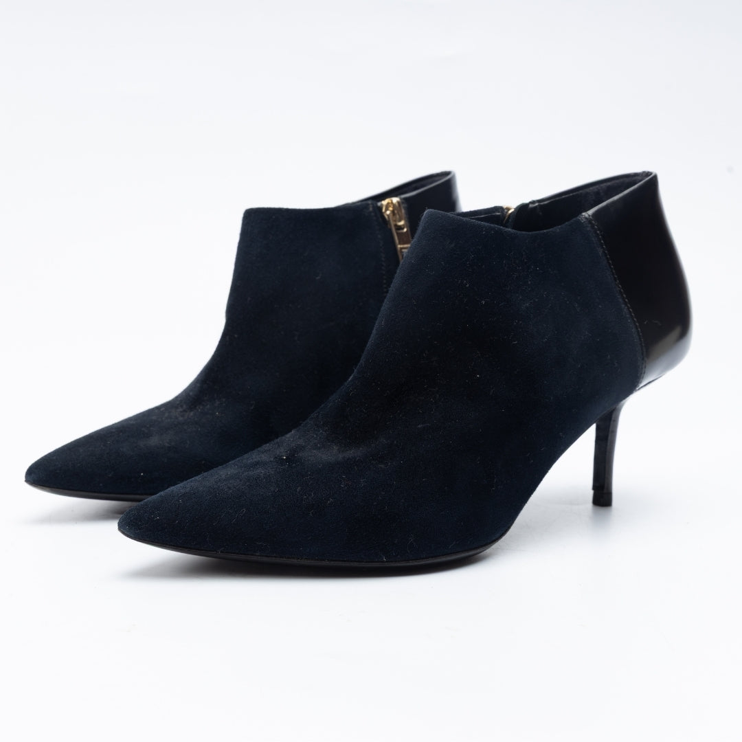Burberry Black Leather Castlemore Pointed Toe Ankle Boots