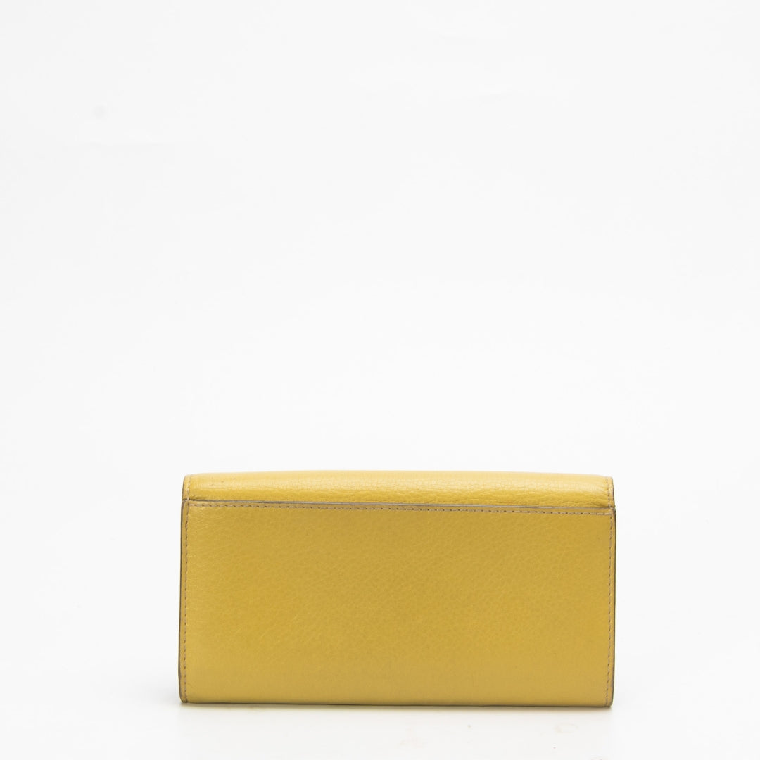 Burberry Yellow Continental Flap Wallet