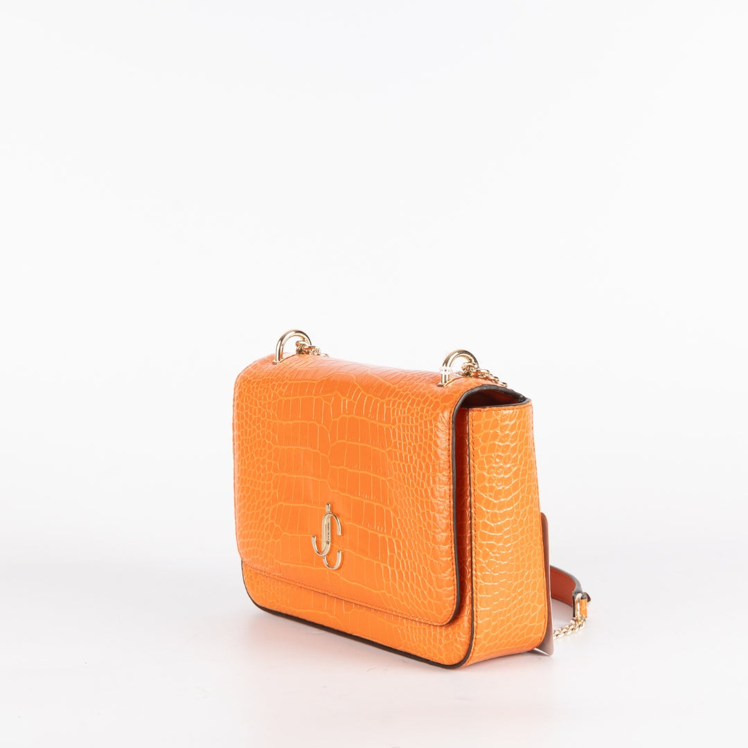 Jimmy Choo Amber Orange Leather Crossbody Bag